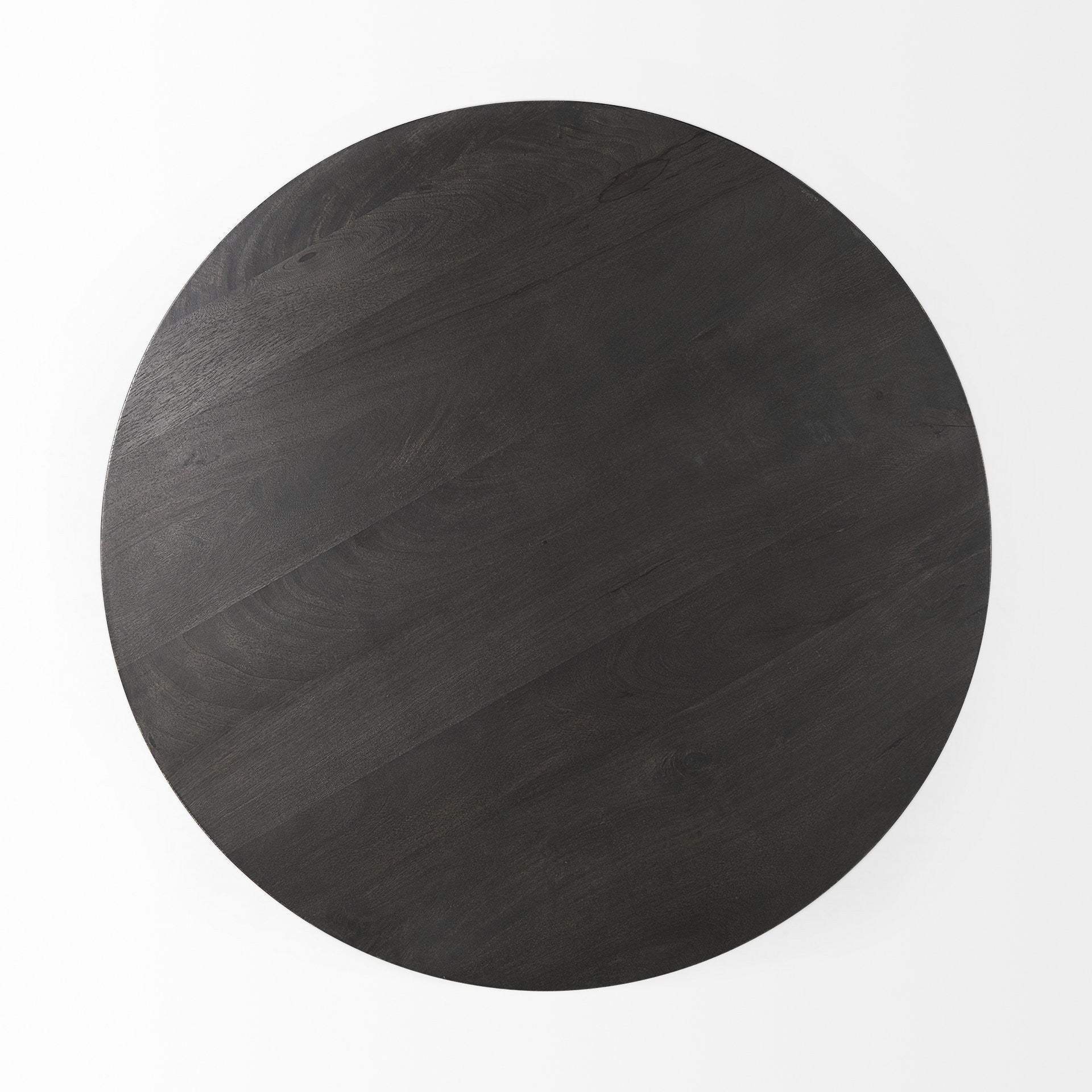 Black Wooden Pedestal Base Coffee Table - Image 3