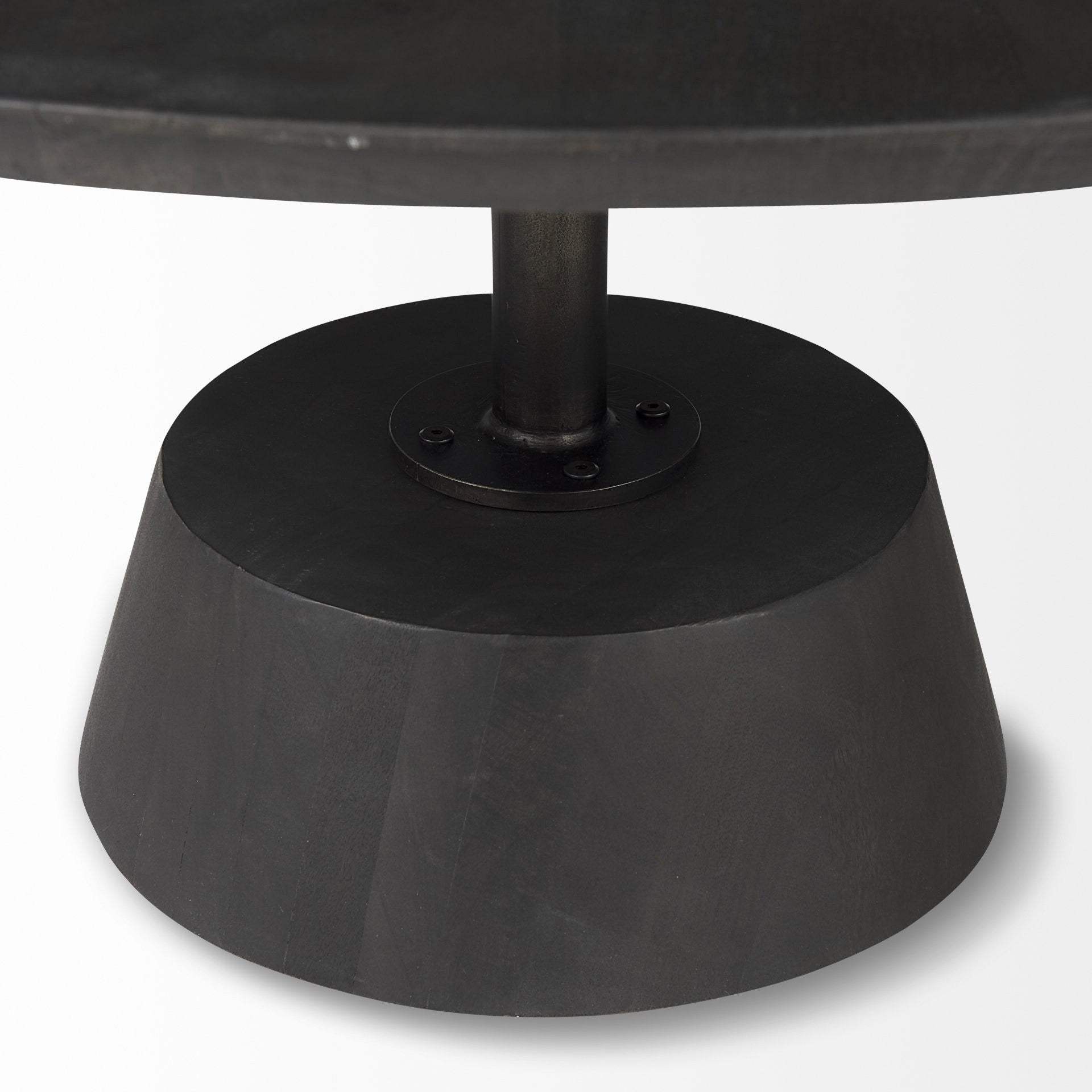 Black Wooden Pedestal Base Coffee Table - Image 5