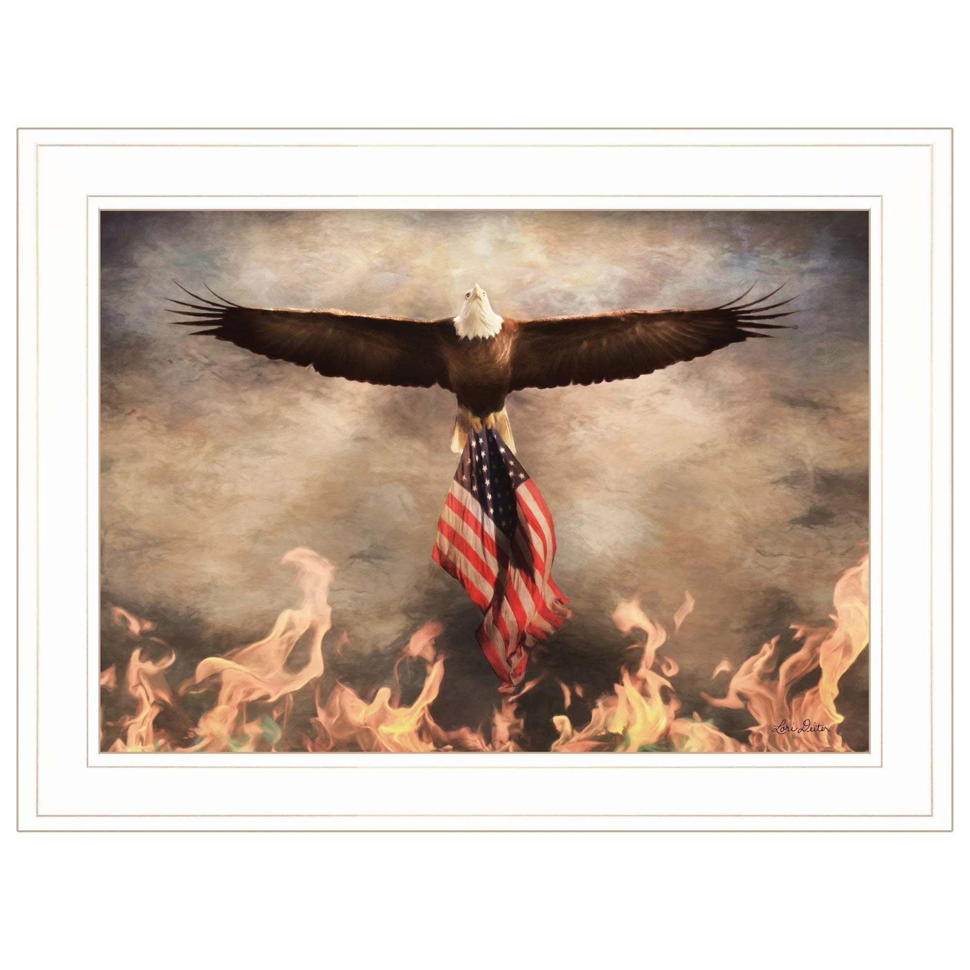Blaze of Glory 1 White Framed Print Wall Art - Image 2