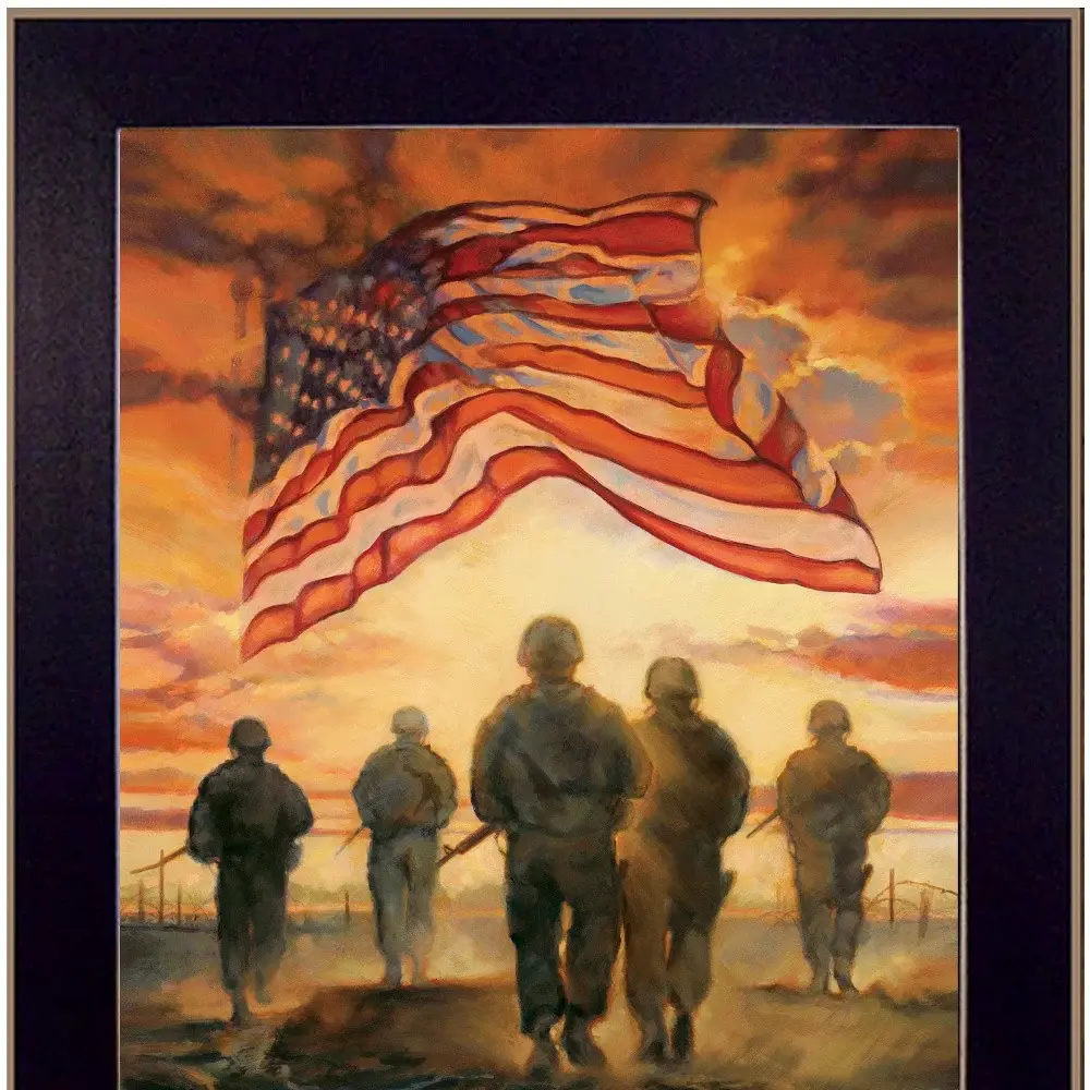 Bless Americas Heroes Black Framed Print Wall Art - Image 3