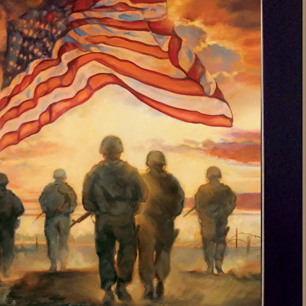 Bless Americas Heroes Black Framed Print Wall Art - Image 4