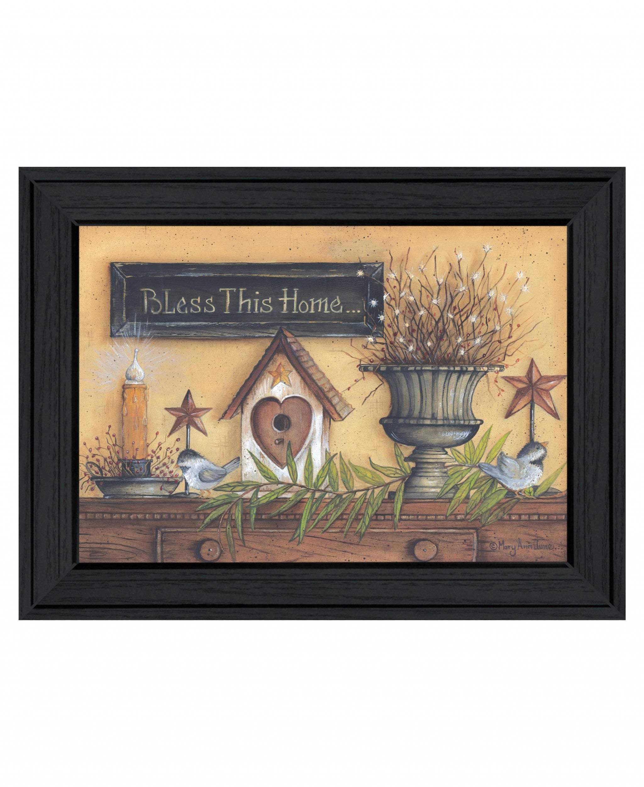 Bless this Home 3 Black Framed Print Wall Art - Image 2