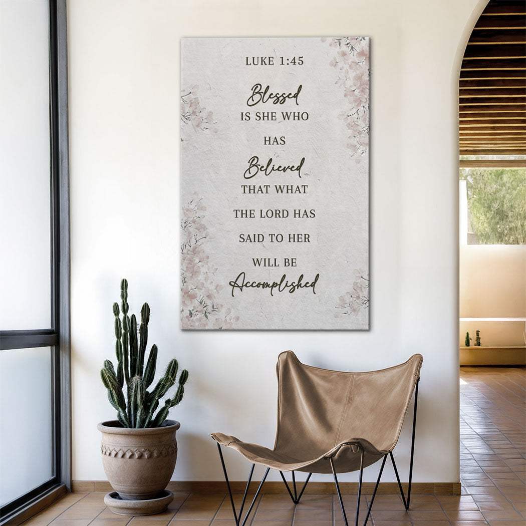 Blessed Is She Who Has Believed - Luke 1:45 Faith Wall Art III - Image 2