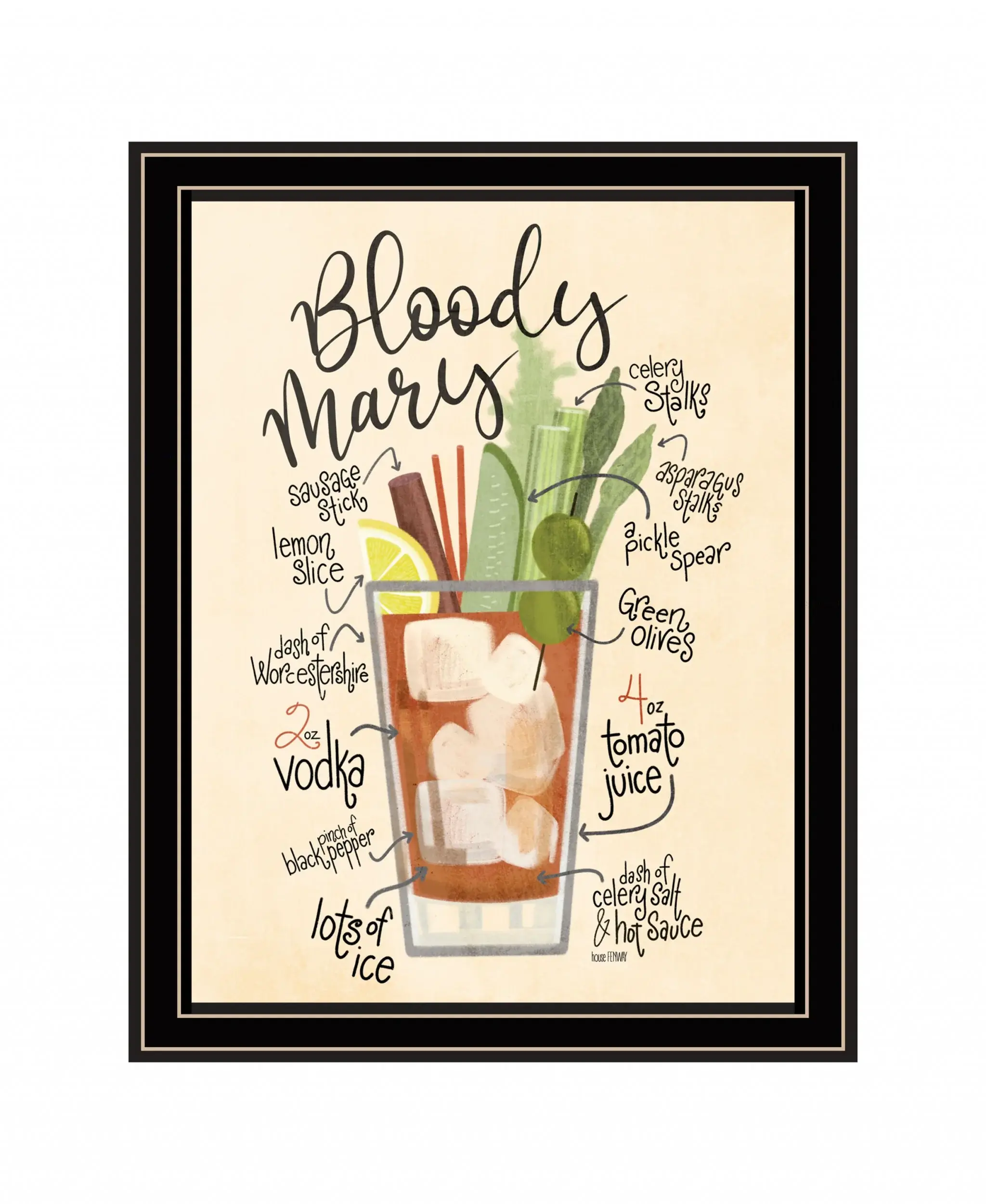 Bloody Mary 1 Black Framed Print Wall Art - Image 2