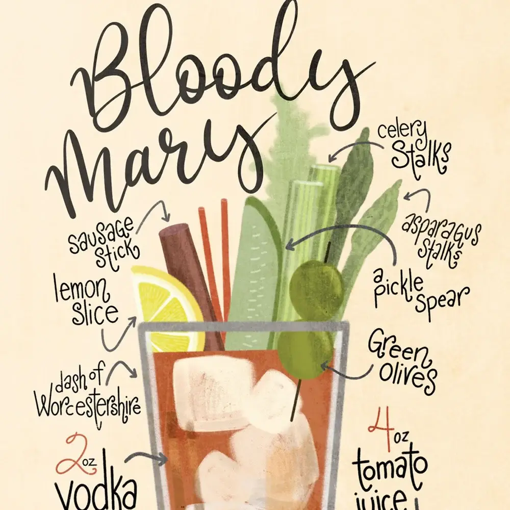 Bloody Mary 1 Black Framed Print Wall Art - Image 3