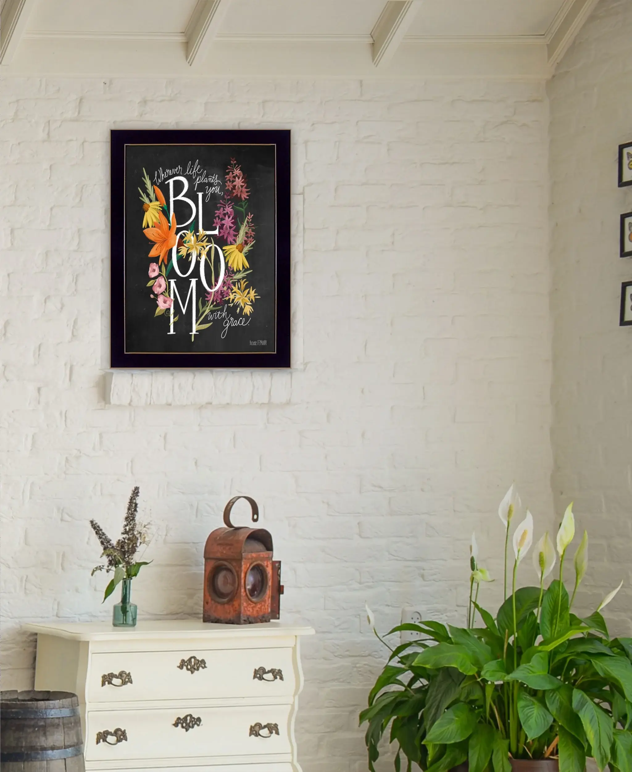 Bloom with Grace 1 Black Framed Print Wall Art - Image 4