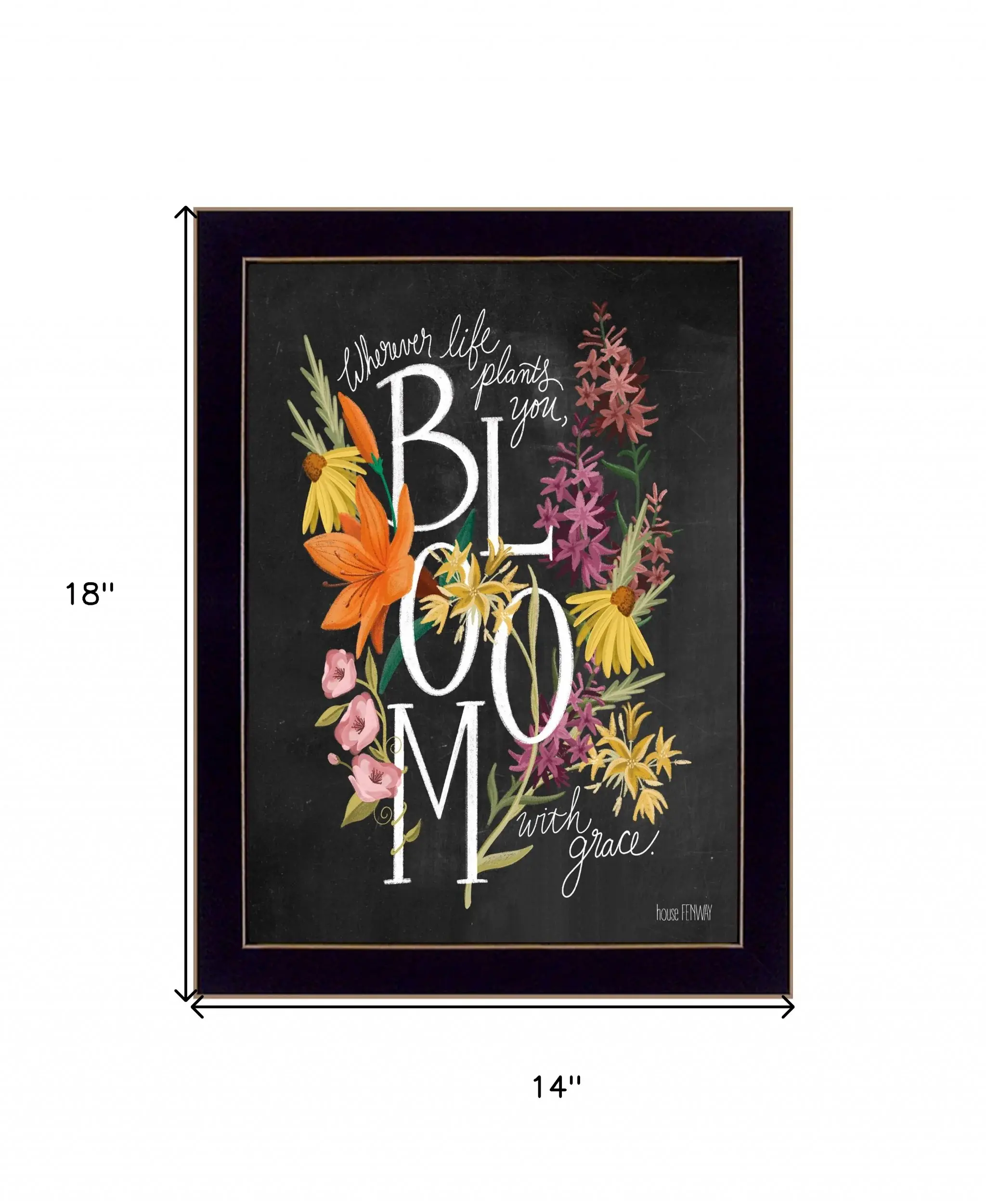 Bloom with Grace 1 Black Framed Print Wall Art - Image 5
