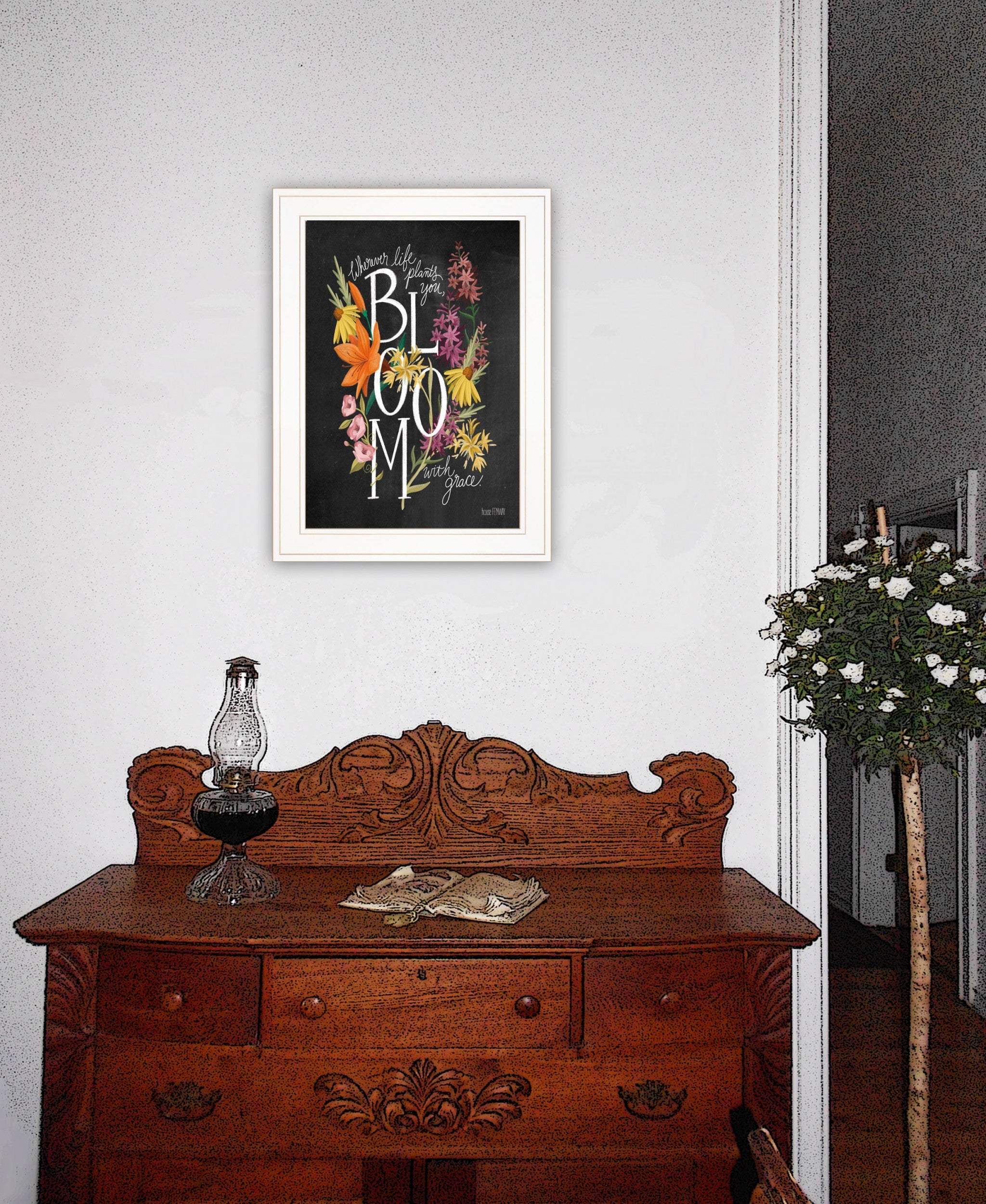 Bloom with Grace 2 White Framed Print Wall Art - Image 4