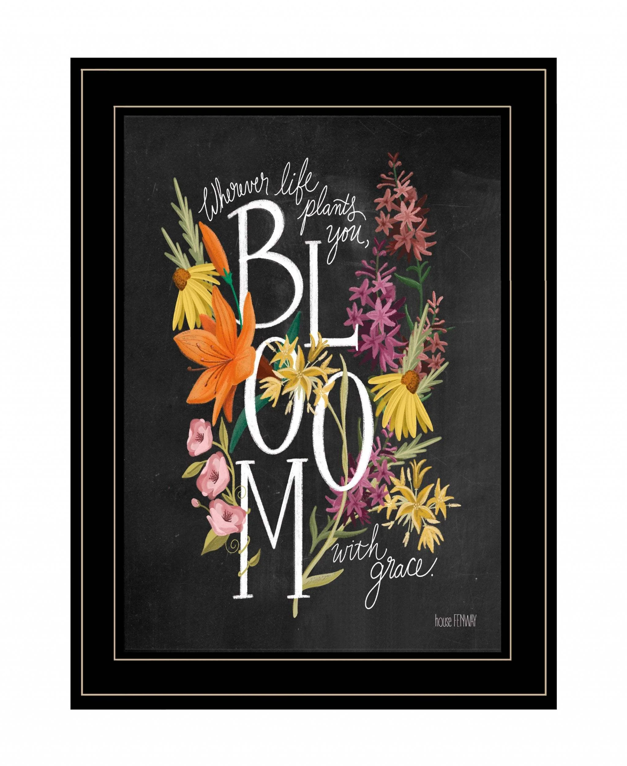 Bloom with Grace 4 Black Framed Print Wall Art - Image 2