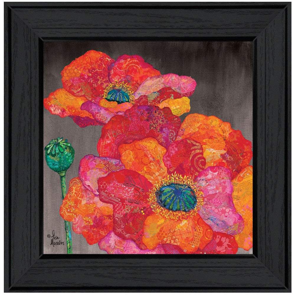 Blooms on Black II 2 Black Framed Print Wall Art - Image 4