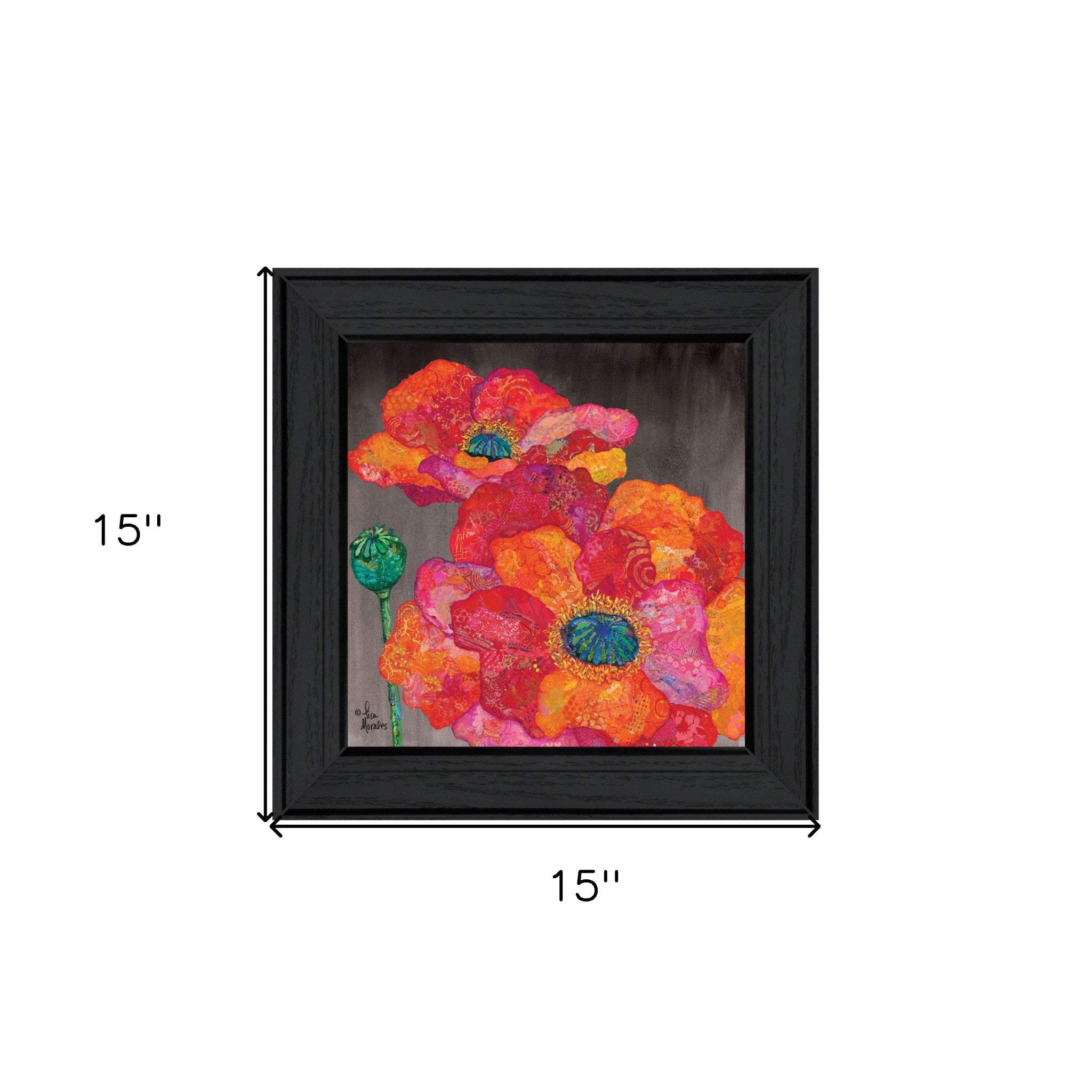 Blooms on Black II 2 Black Framed Print Wall Art - Image 5