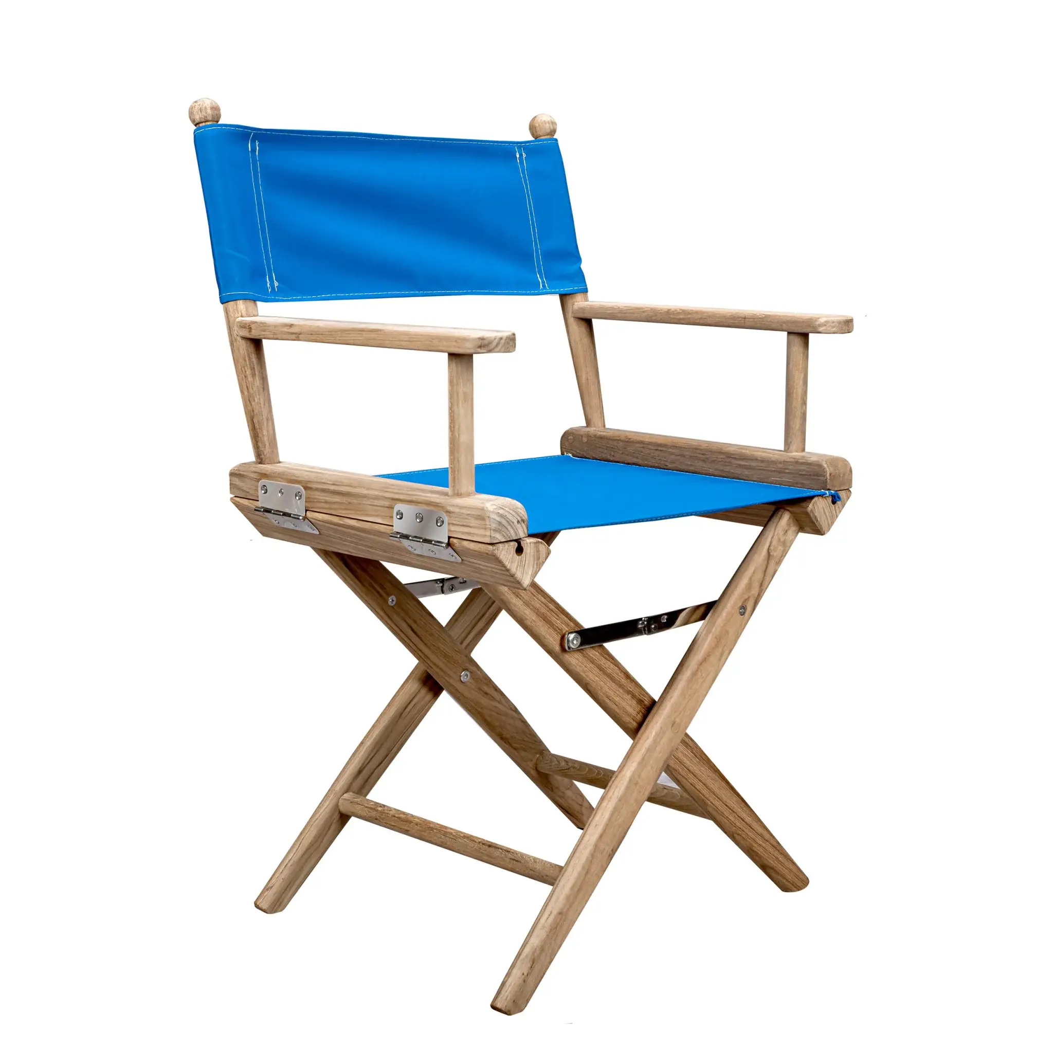 Blue And Brown Solid Wood Director Chair - Image 2