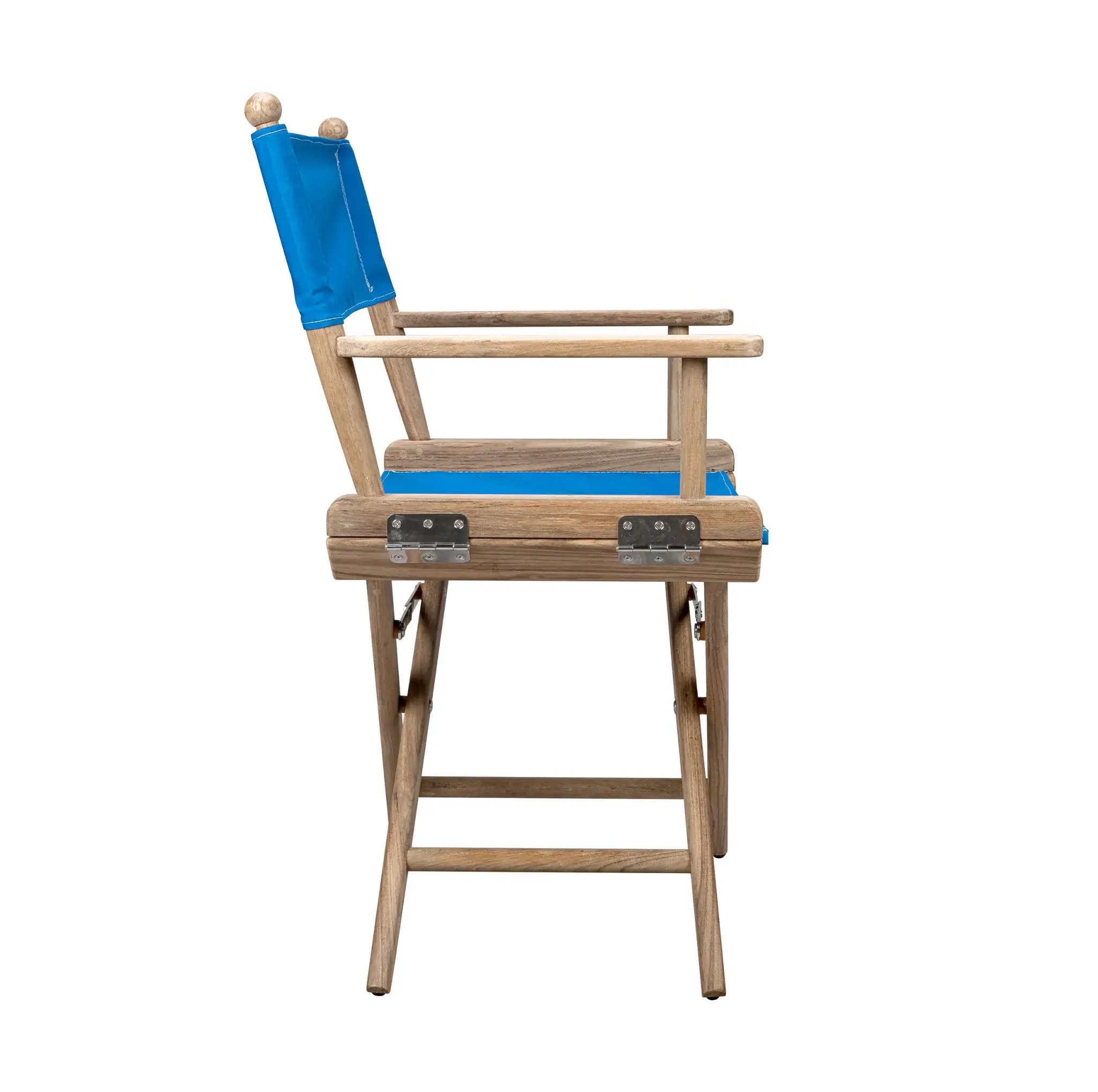 Blue And Brown Solid Wood Director Chair - Image 3