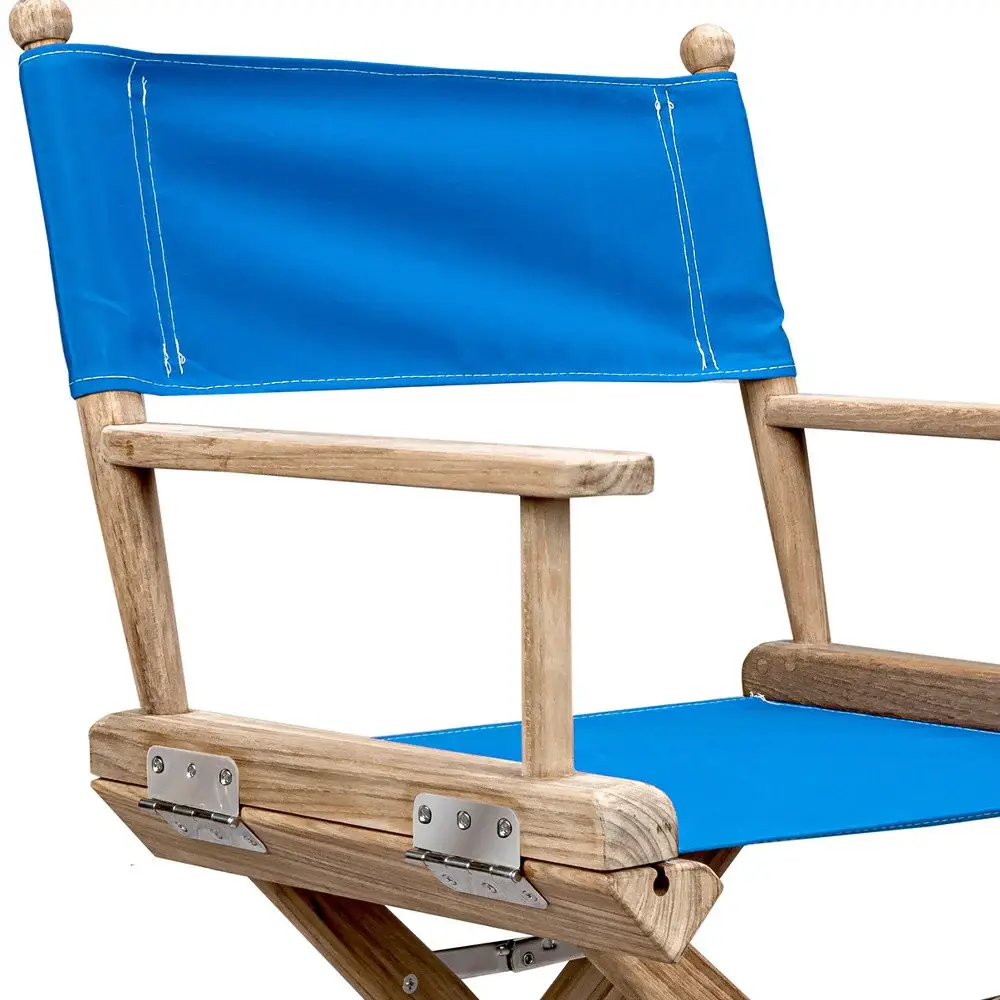 Blue And Brown Solid Wood Director Chair - Image 4