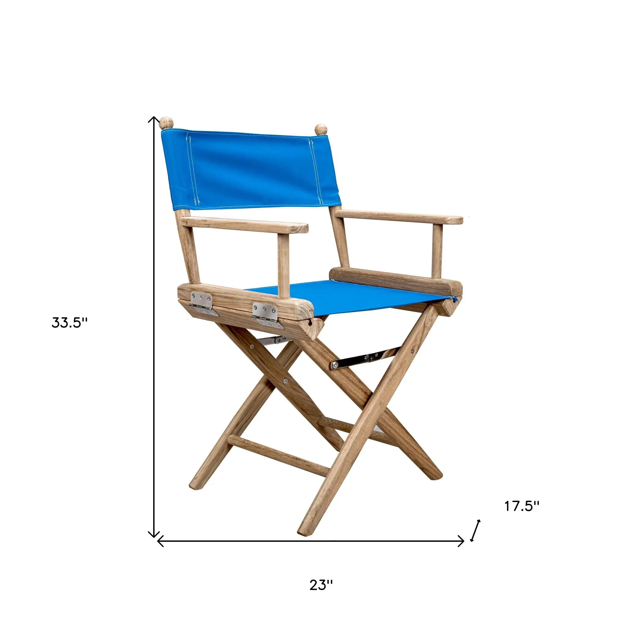 Blue And Brown Solid Wood Director Chair - Image 5