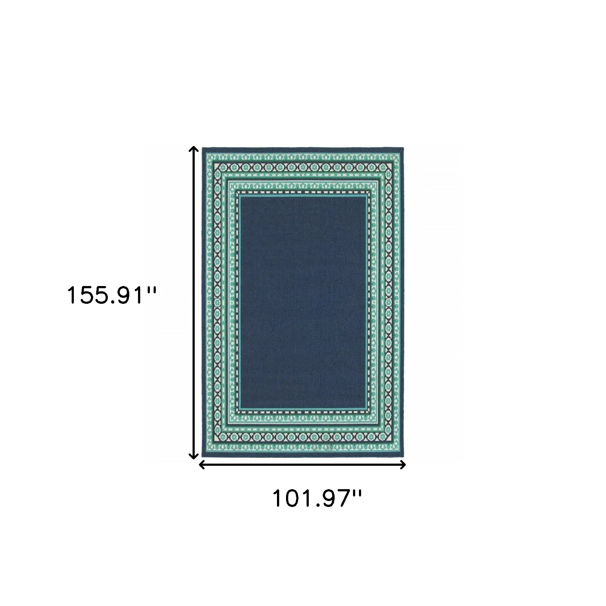Blue and Green Indoor Outdoor Area Rug - Image 8