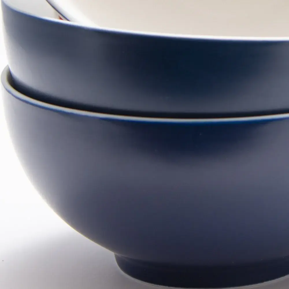 Blue and White Four Piece Porcelain Service For Four Bowl Set - Image 5