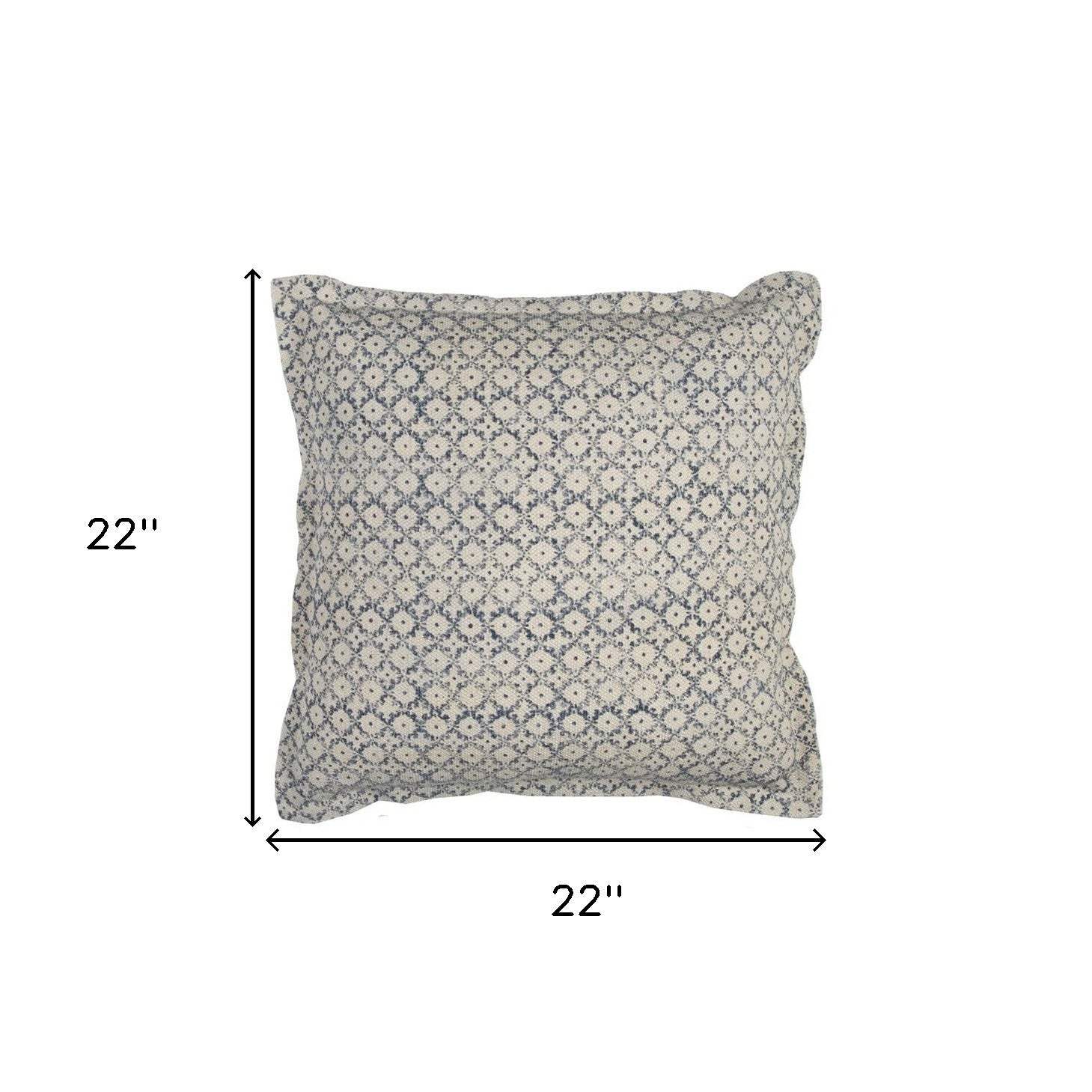 Blue Beige Distressed Block Throw Pillow - Image 3