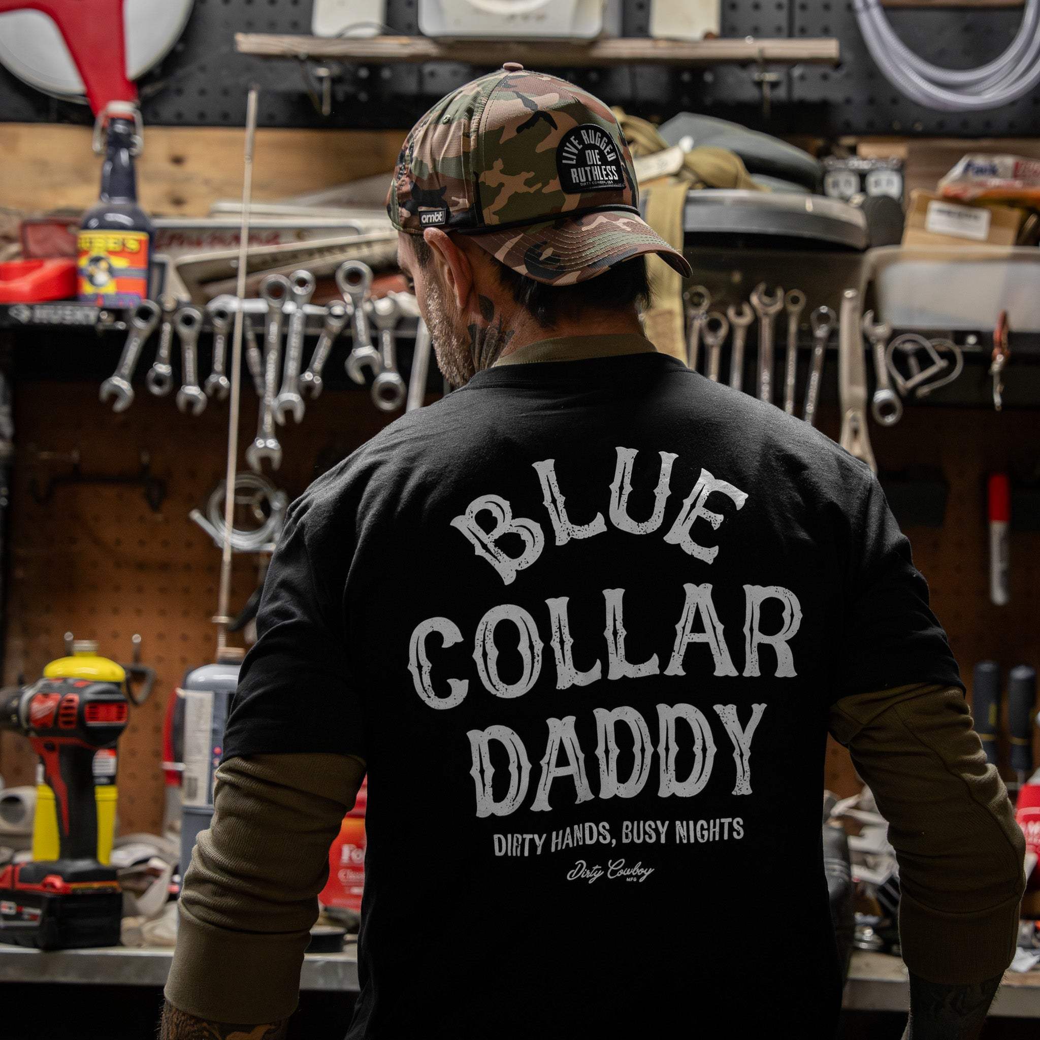 Blue Collar Daddy Men's T-Shirt - Image 4
