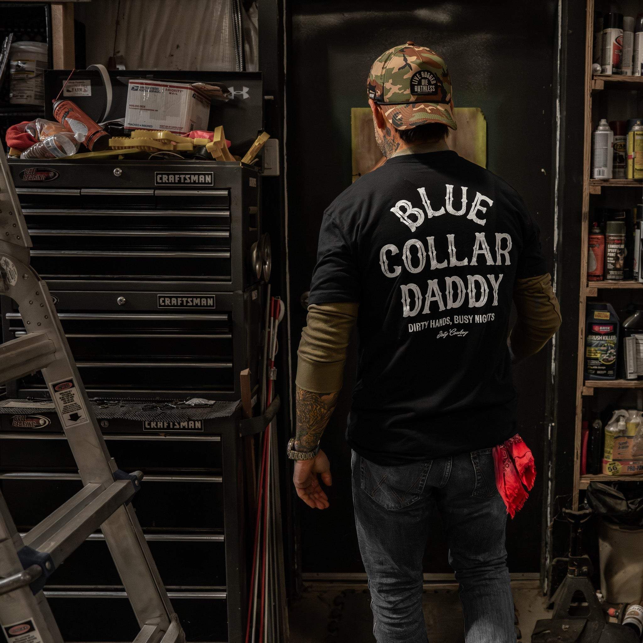 Blue Collar Daddy Men's T-Shirt - Image 5
