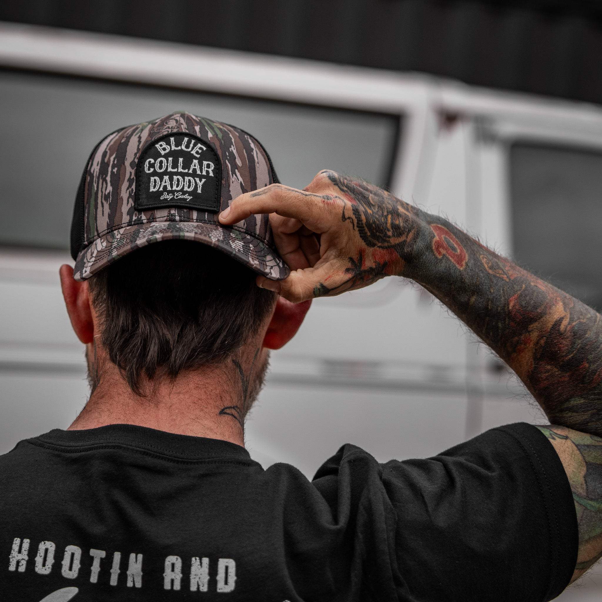 Blue Collar Daddy Patch Snapback Hat - Image 9