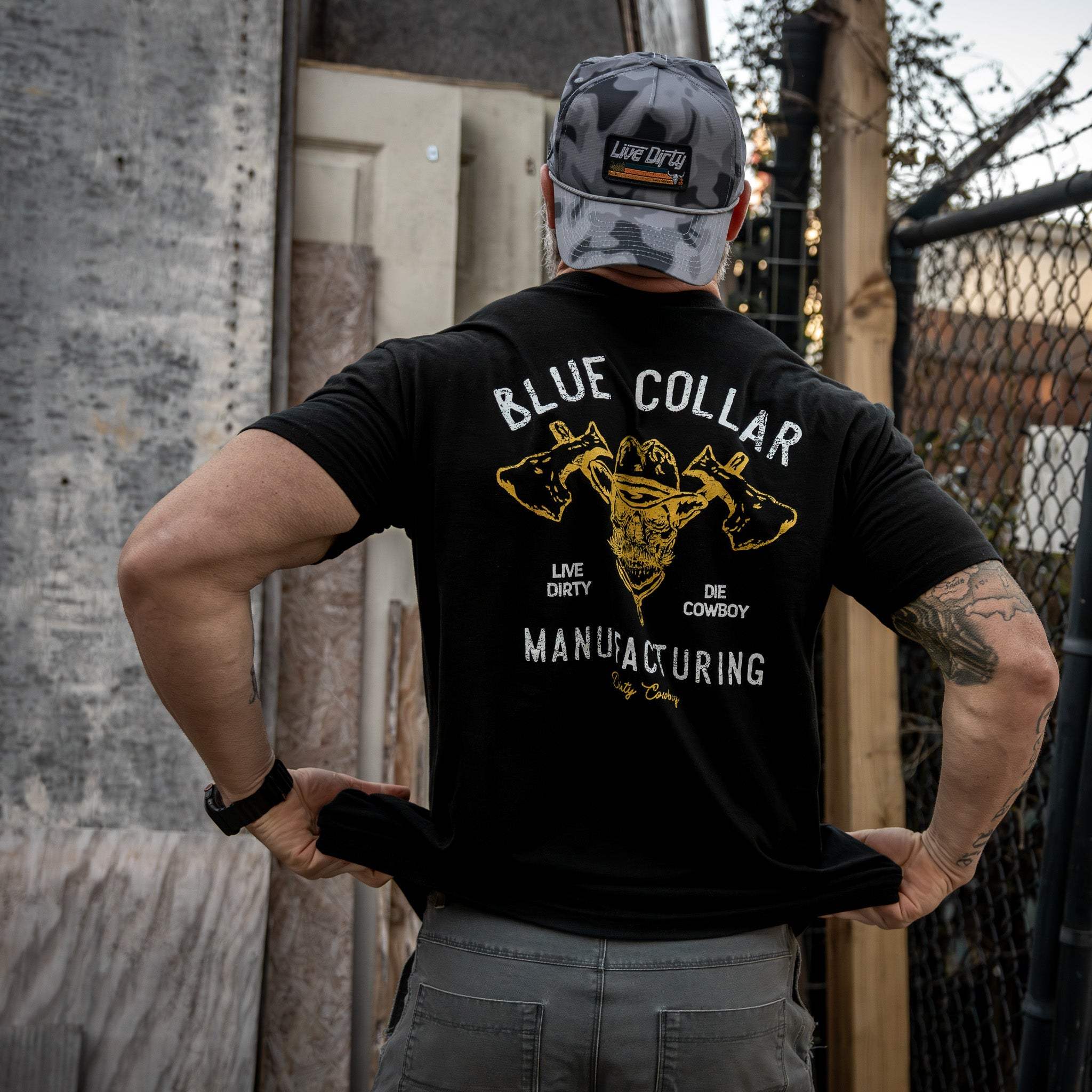 Blue Collar Hatchet Men's T-Shirt - Image 12