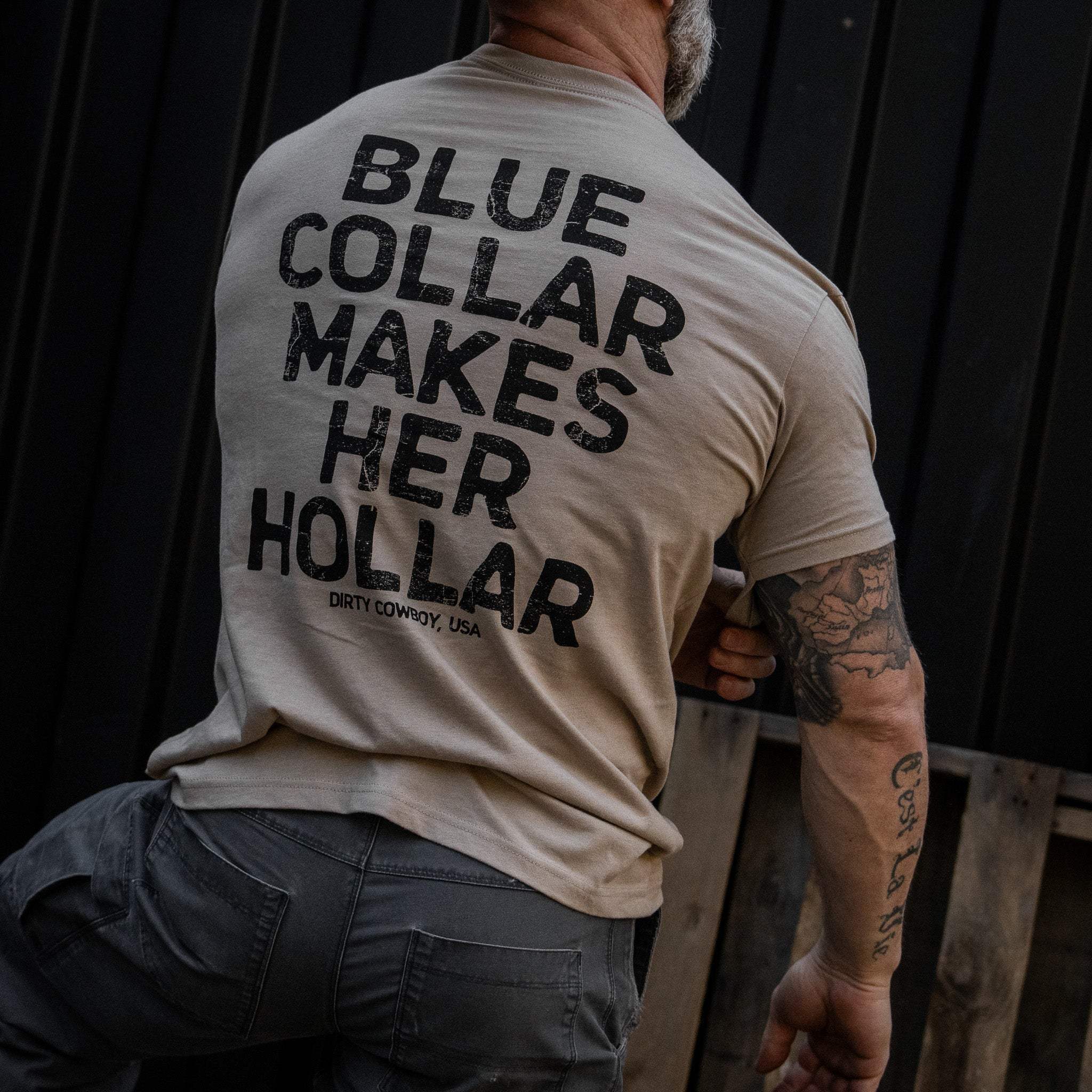 Blue Collar Makes Her Hollar Men's T-Shirt - Image 24