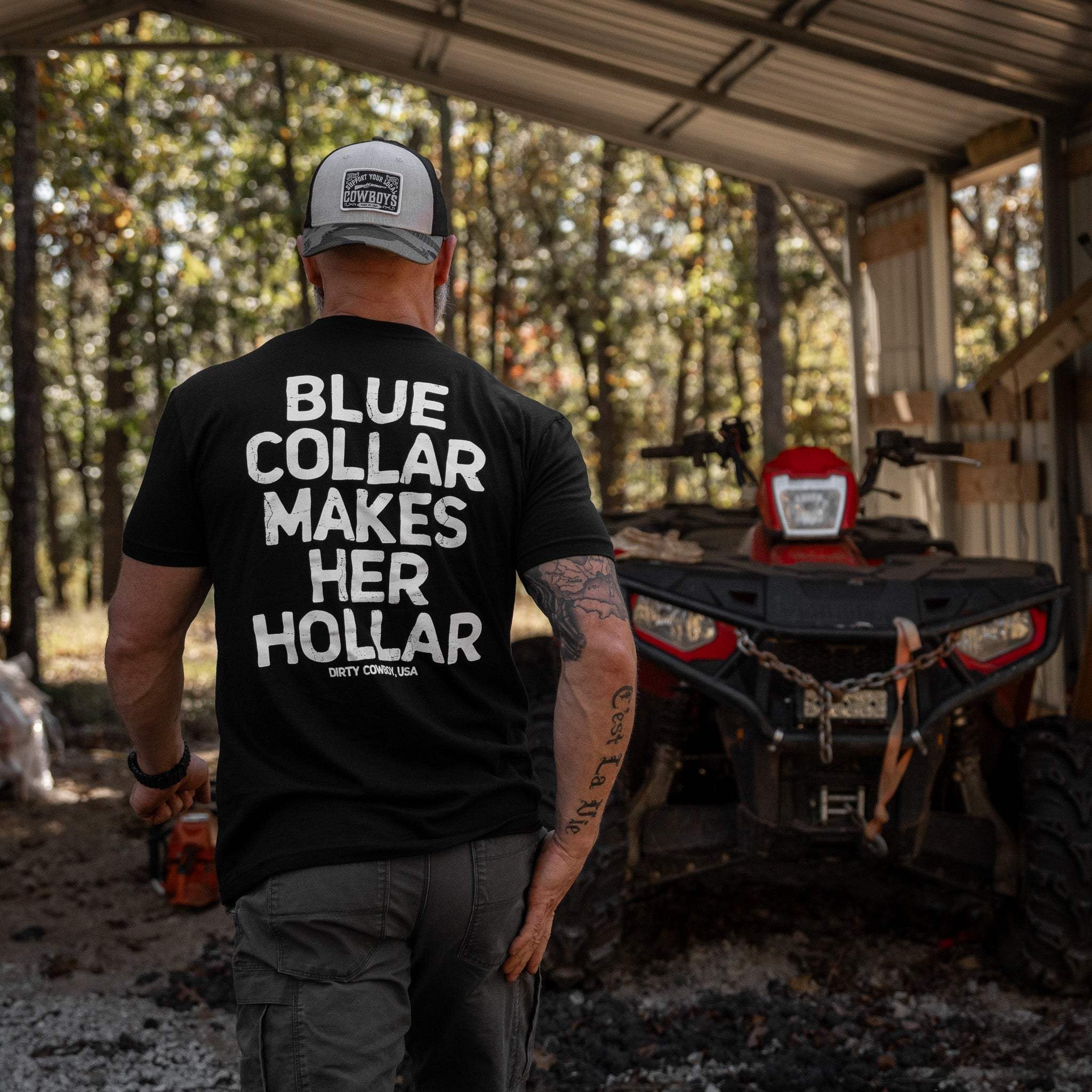 Blue Collar Makes Her Hollar Men's T-Shirt - Image 3