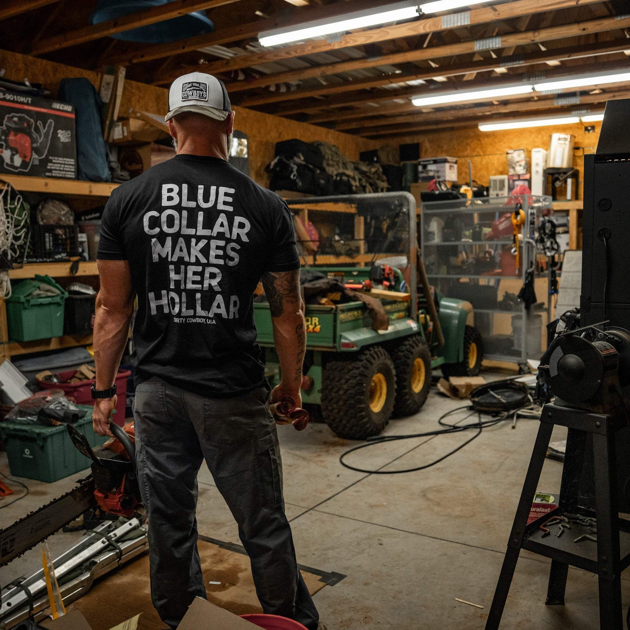 Blue Collar Makes Her Hollar Men's T-Shirt - Image 7