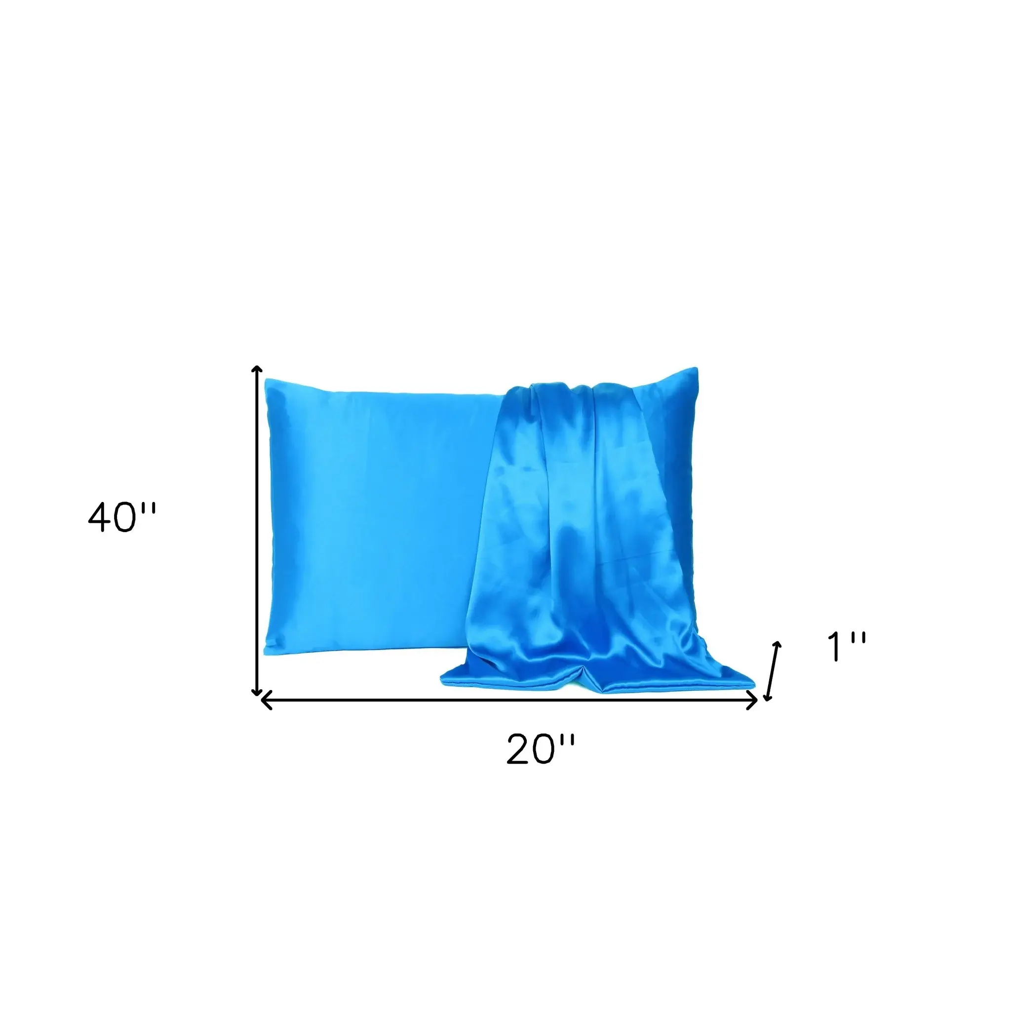Blue Dreamy Set Of 2 Silky Satin King Pillowcases - Image 8