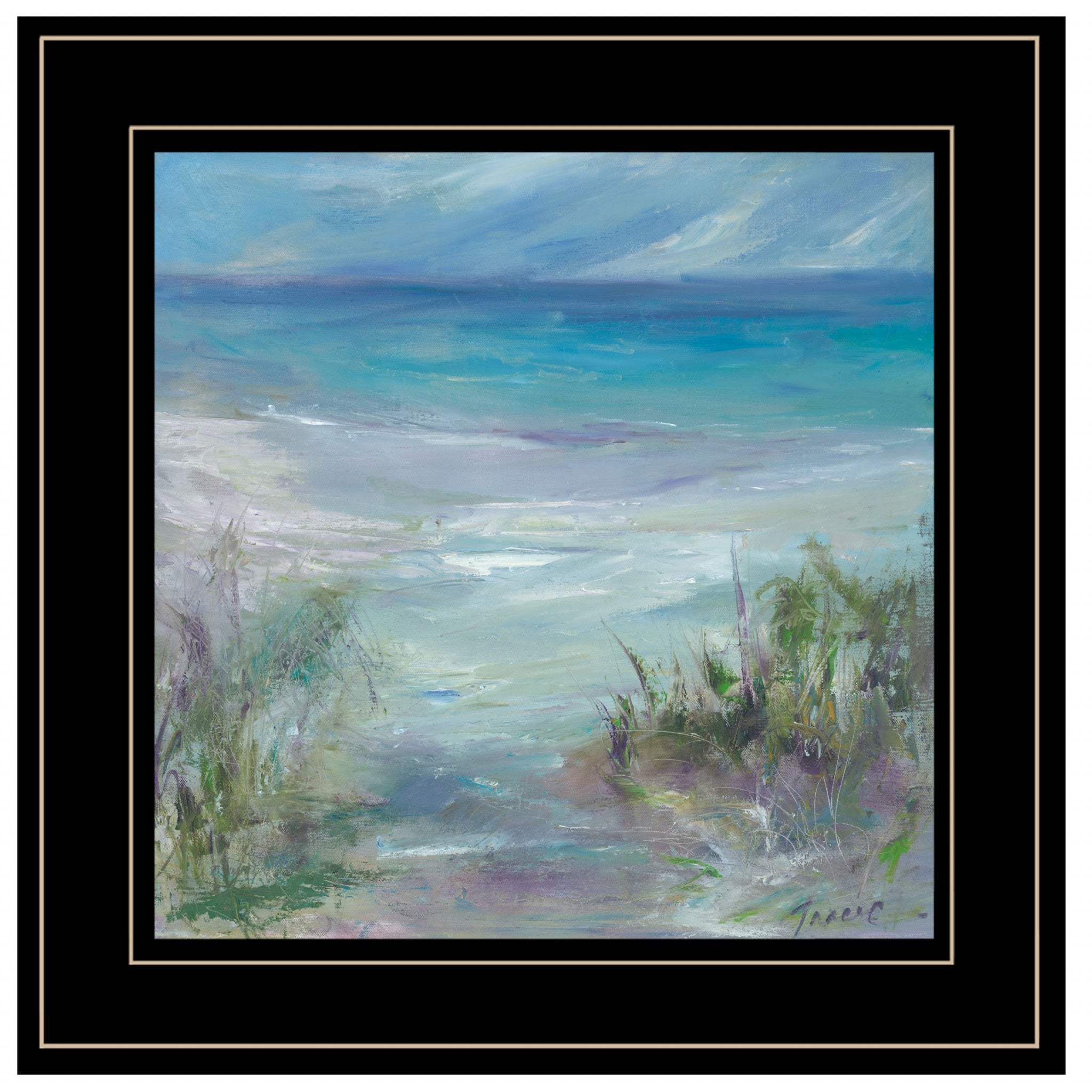 Blue Horizons 3 Black Framed Print Wall Art - Image 2