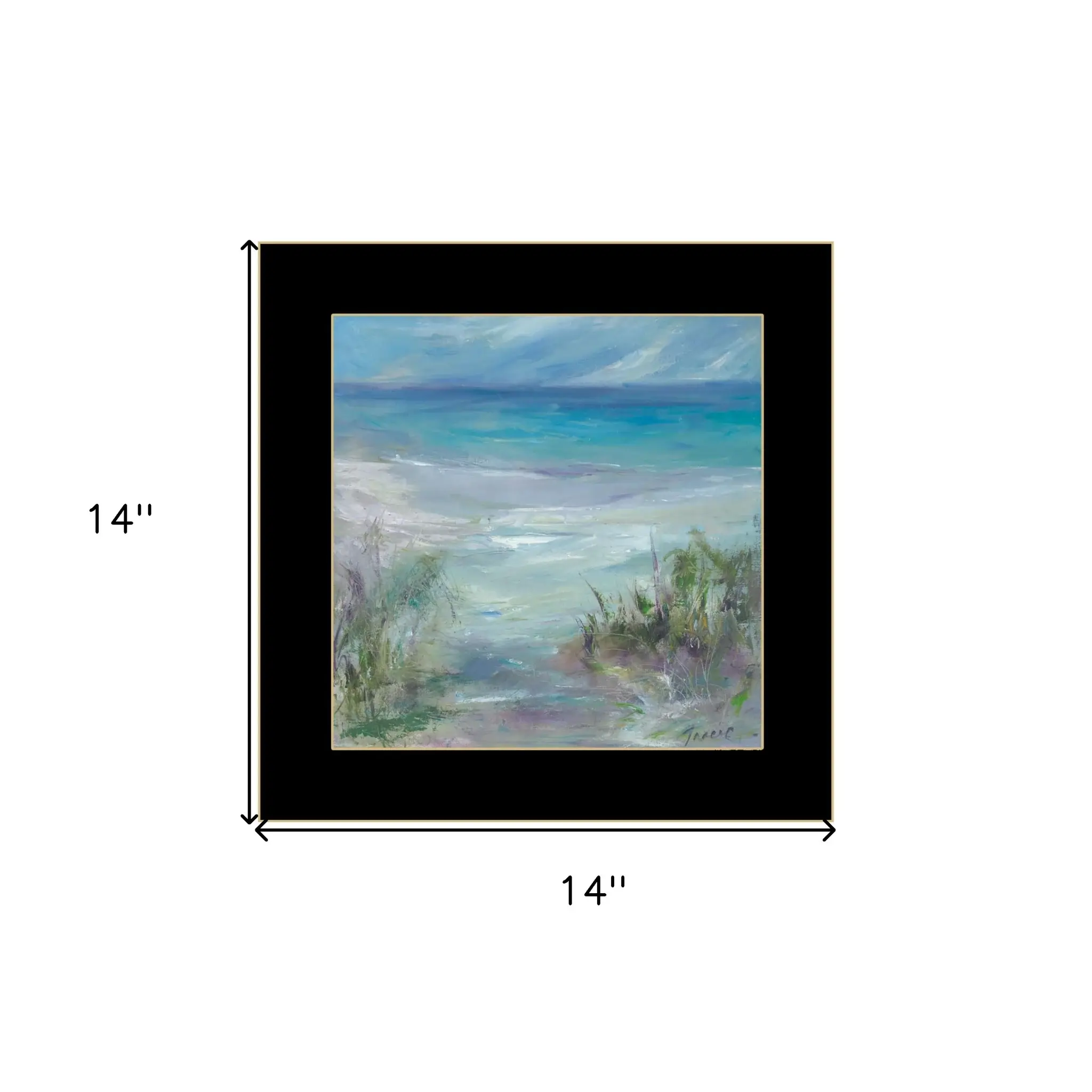 Blue Horizons Ocean View Black Framed Print Wall Art - Image 4