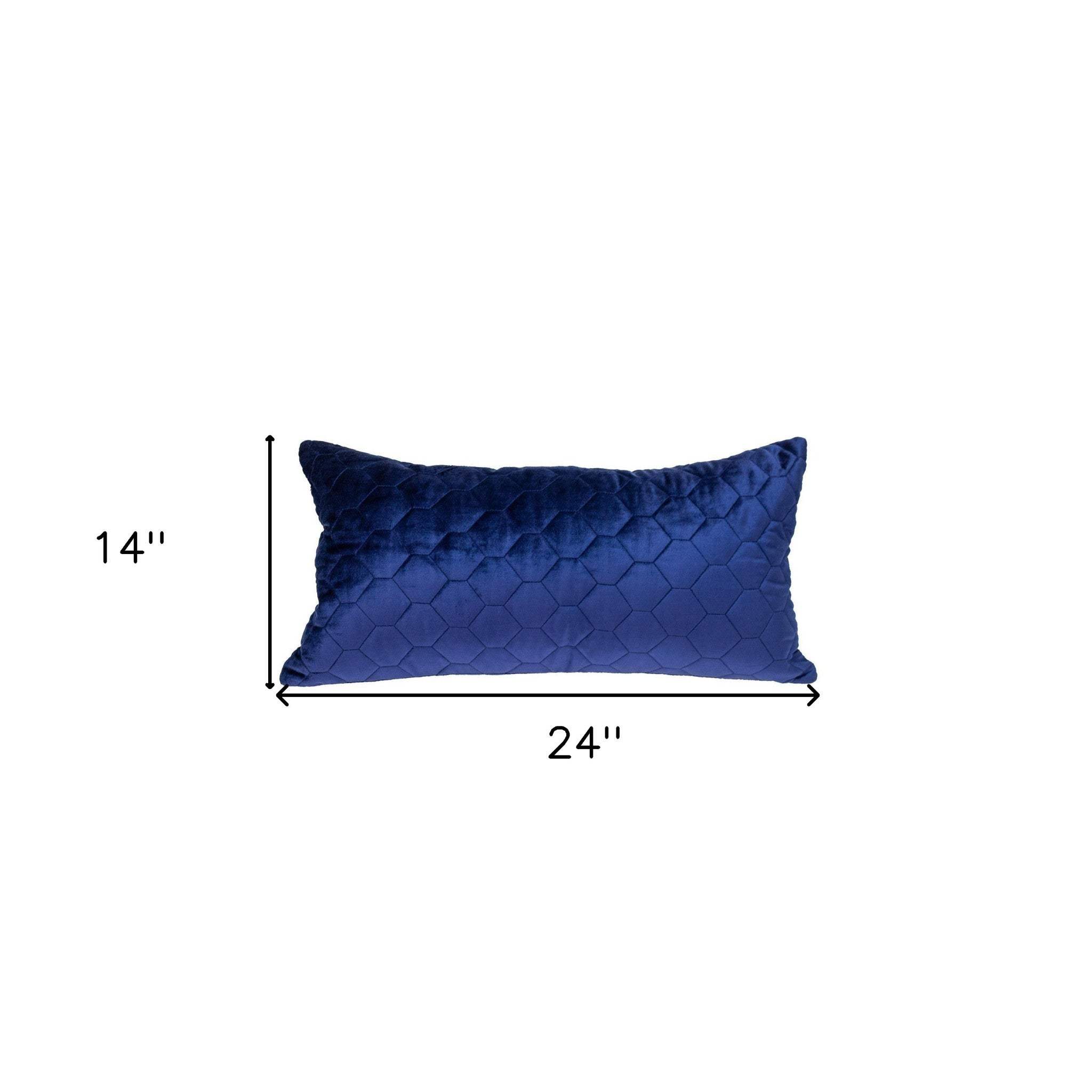 Blue Tufted Velvet Quilted Lumbar Throw Pillow - Image 9