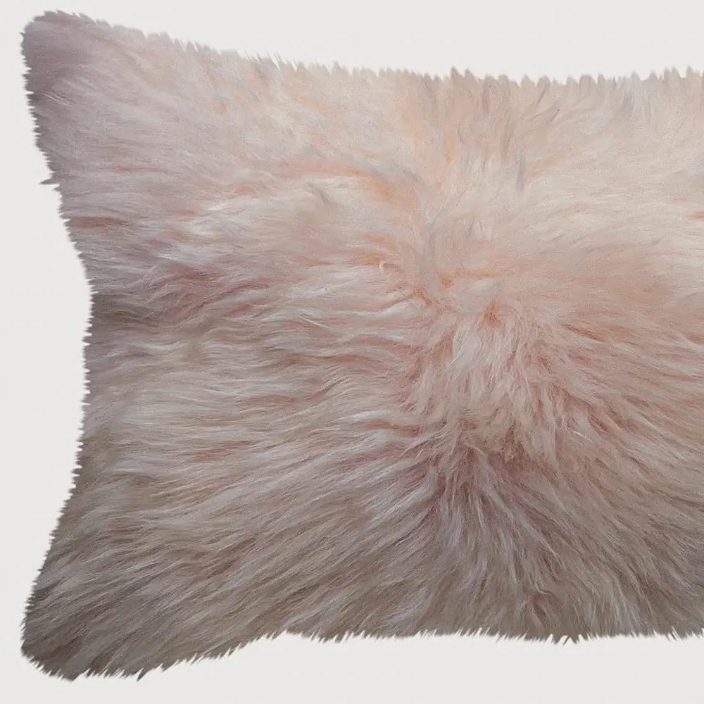 Blush Natural Sheepskin Lumbar Pillow - Image 5