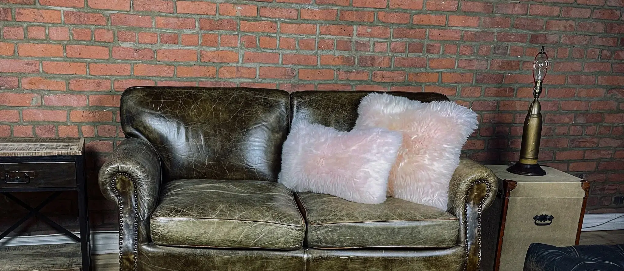 Blush Natural Sheepskin Lumbar Pillow - Image 6