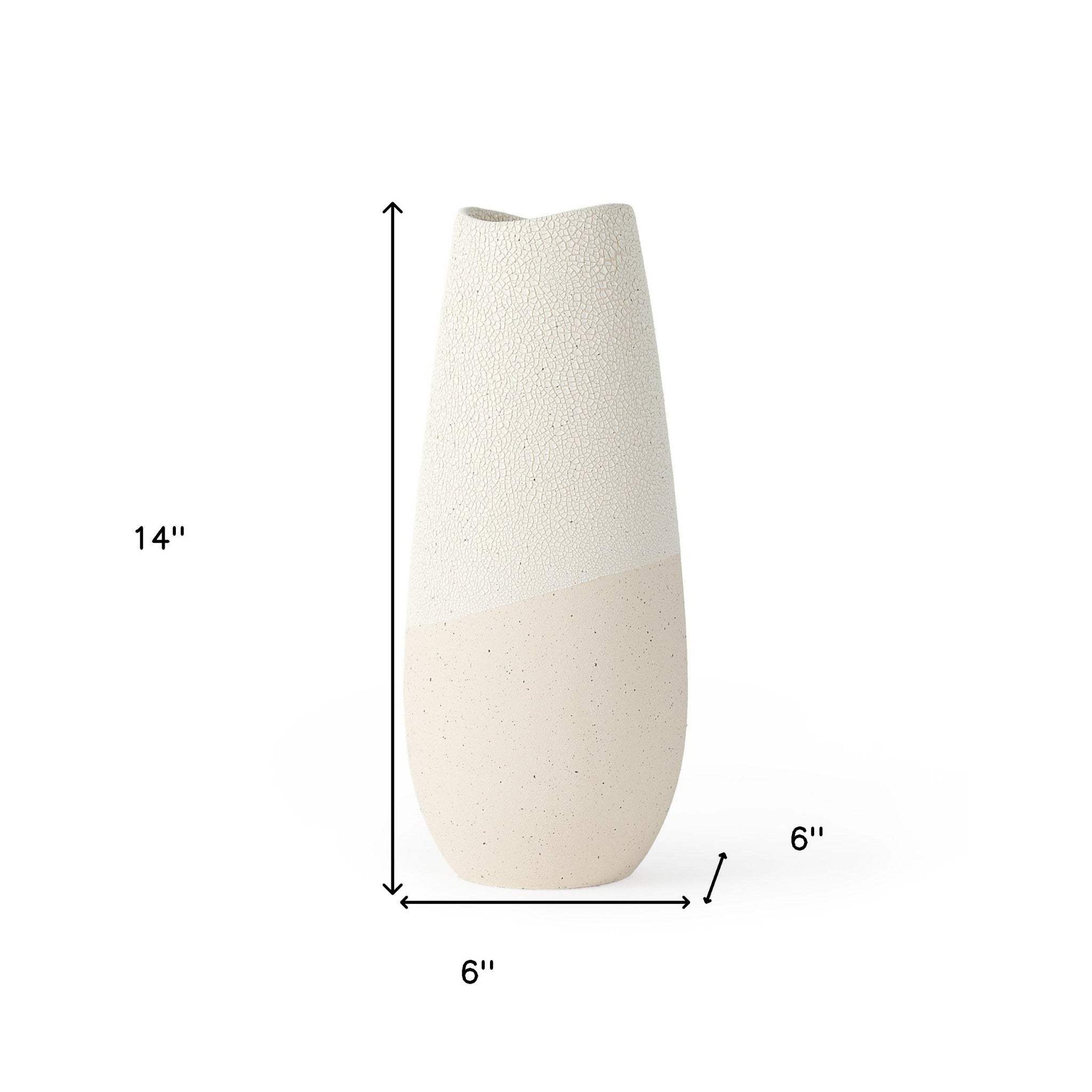 Blush Two Tone Organic Crackle Glaze Ceramic Vase - Image 6