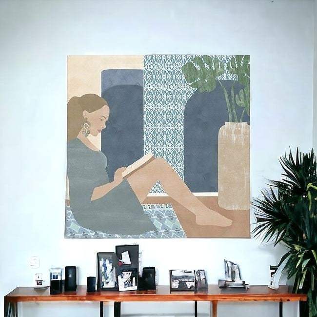 Bohemian Book Lady Unframed Print Wall Art - Image 2