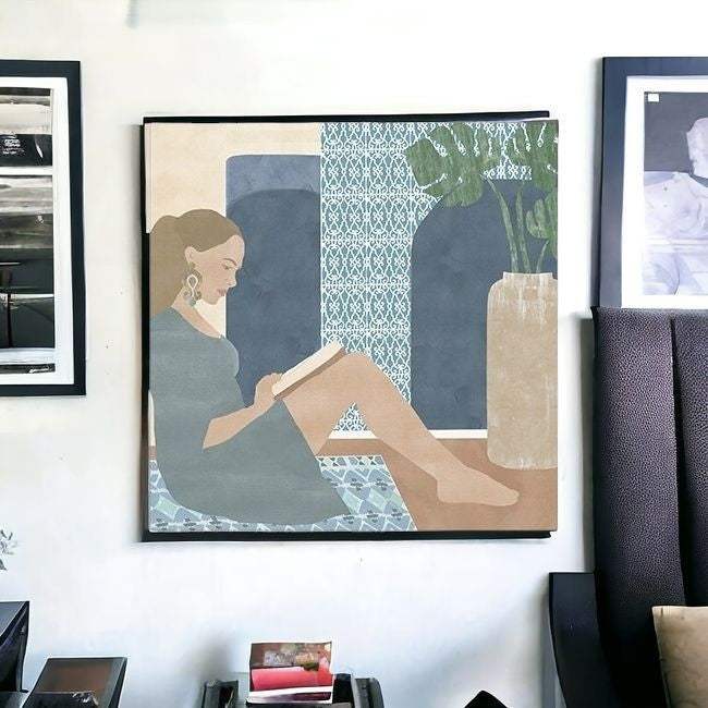 Bohemian Book Lady Unframed Print Wall Art - Image 3