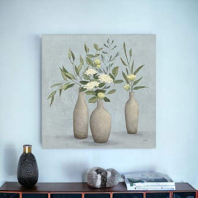 Bohemian Flowers In Ceramic Vases Unframed Print Wall Art - Image 2