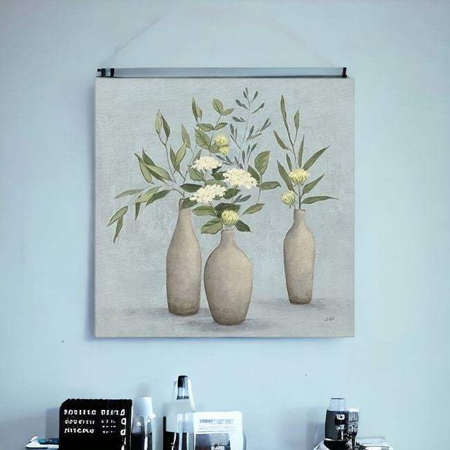 Bohemian Flowers In Ceramic Vases Unframed Print Wall Art - Image 2