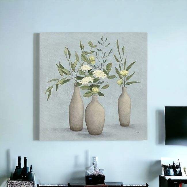 Bohemian Flowers In Ceramic Vases Unframed Print Wall Art - Image 3