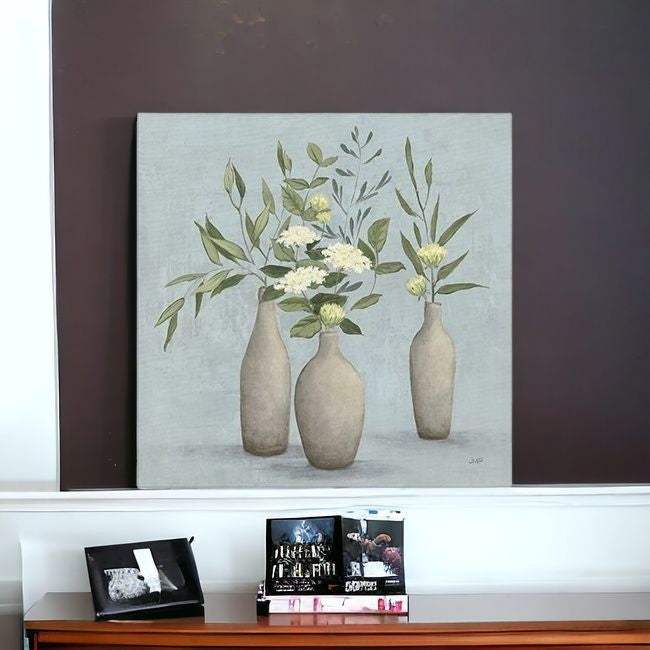 Bohemian Flowers In Ceramic Vases Unframed Print Wall Art - Image 4