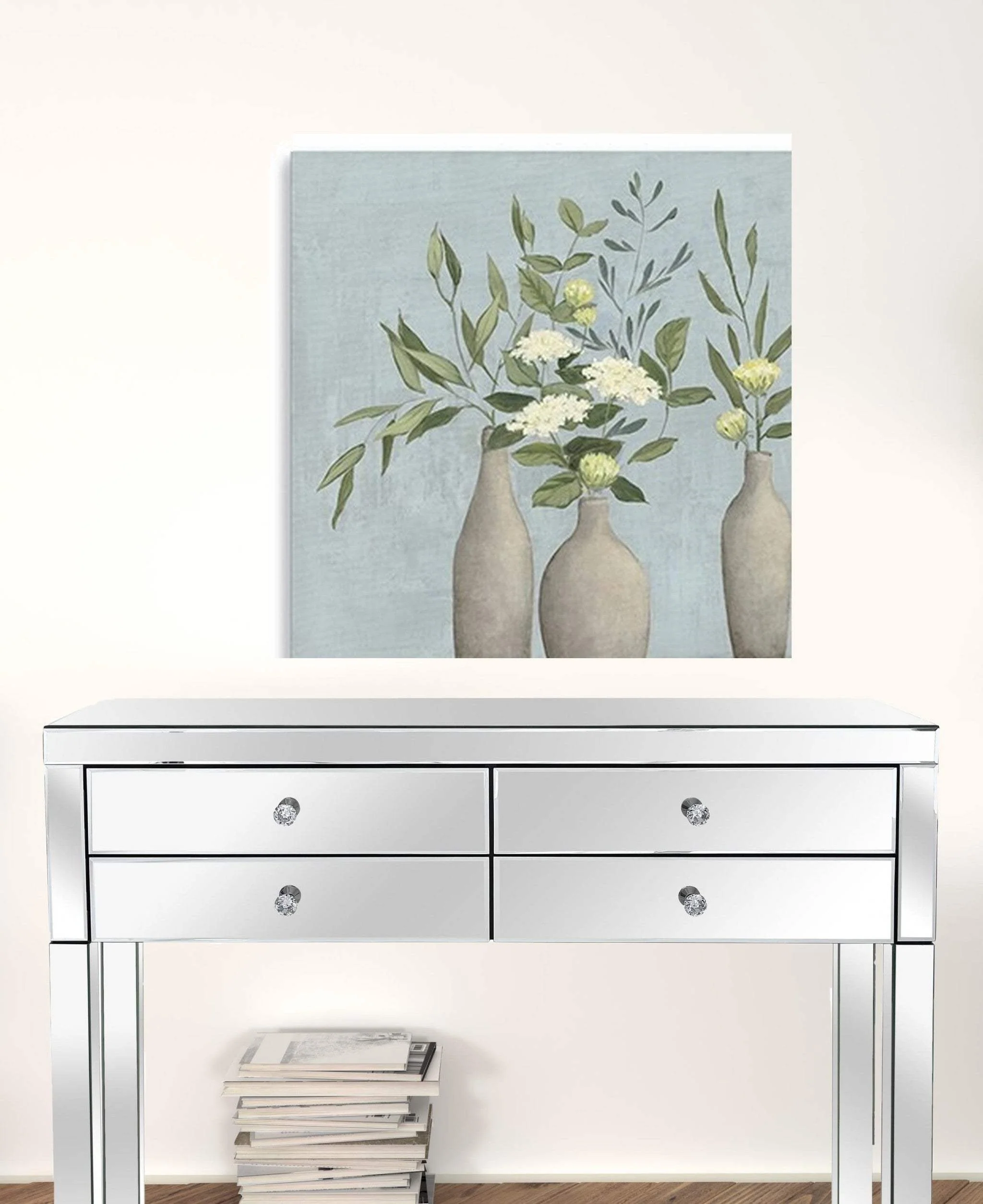 Bohemian Flowers In Ceramic Vases Unframed Print Wall Art - Image 6