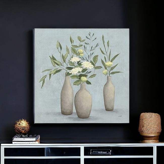 Bohemian Flowers In Ceramic Vases Unframed Print Wall Art - Image 7