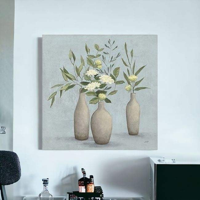 Bohemian Flowers In Ceramic Vases Unframed Print Wall Art - Image 2