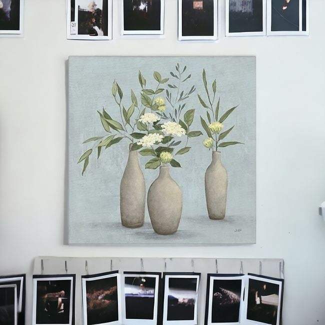 Bohemian Flowers In Ceramic Vases Unframed Print Wall Art - Image 4