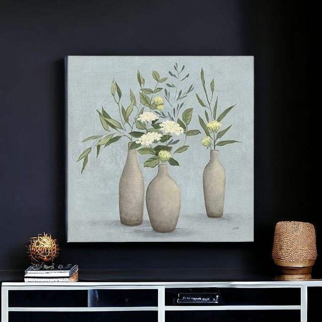 Bohemian Flowers In Ceramic Vases Unframed Print Wall Art - Image 7