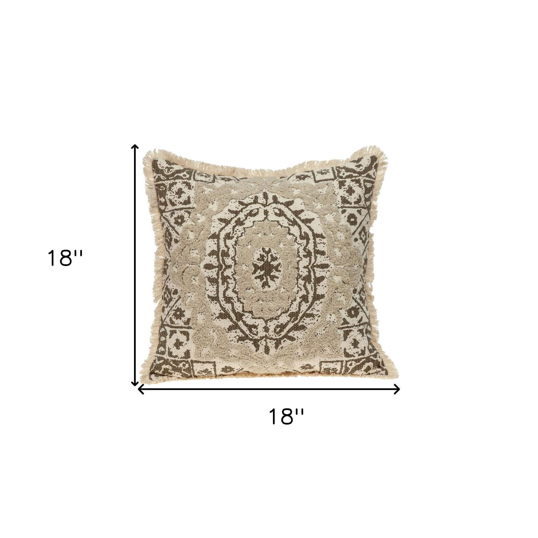 Boho Garland Beige and Brown Decorative Accent Pillow - Image 3