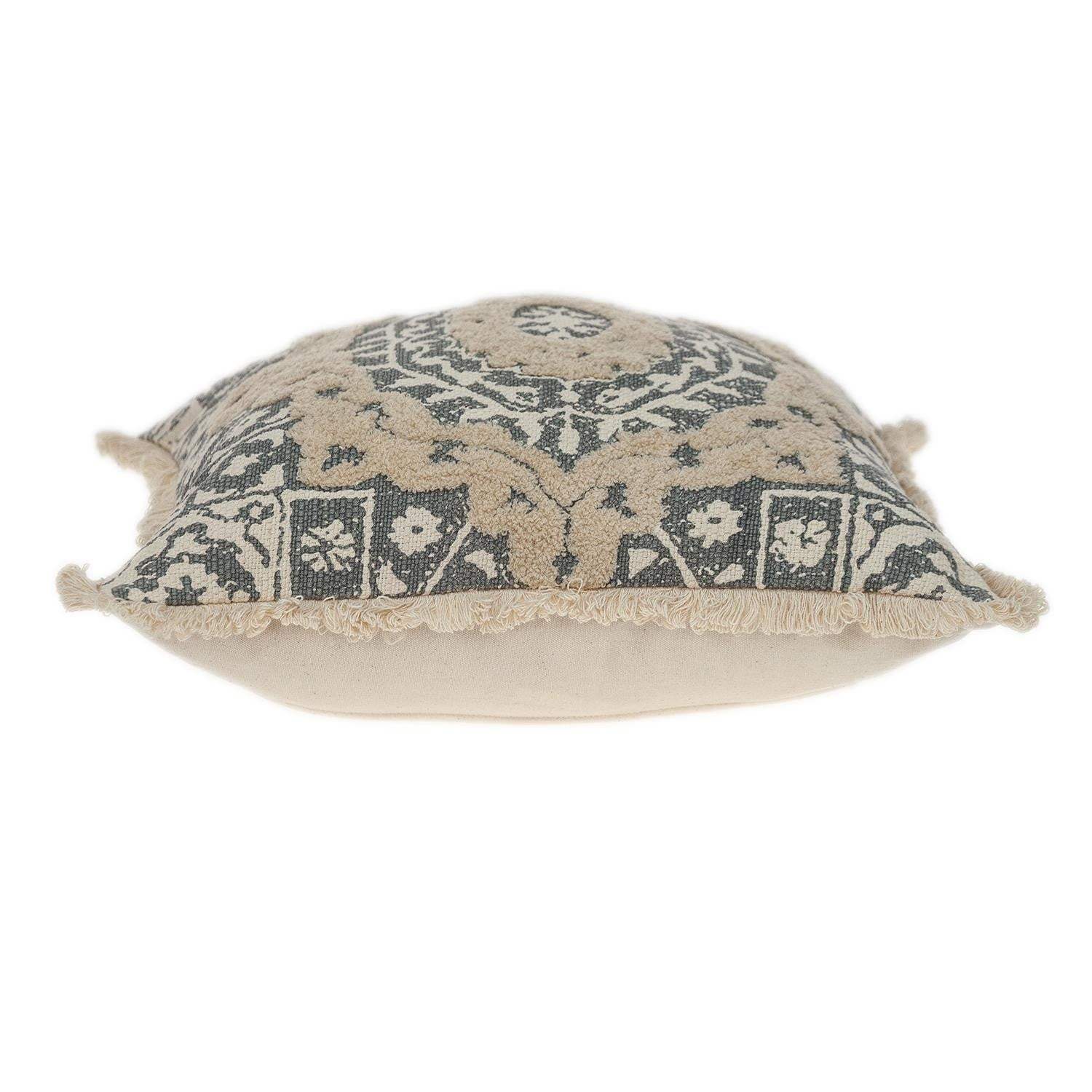 Boho Garland Beige and Gray Decorative Accent Pillow - Image 5