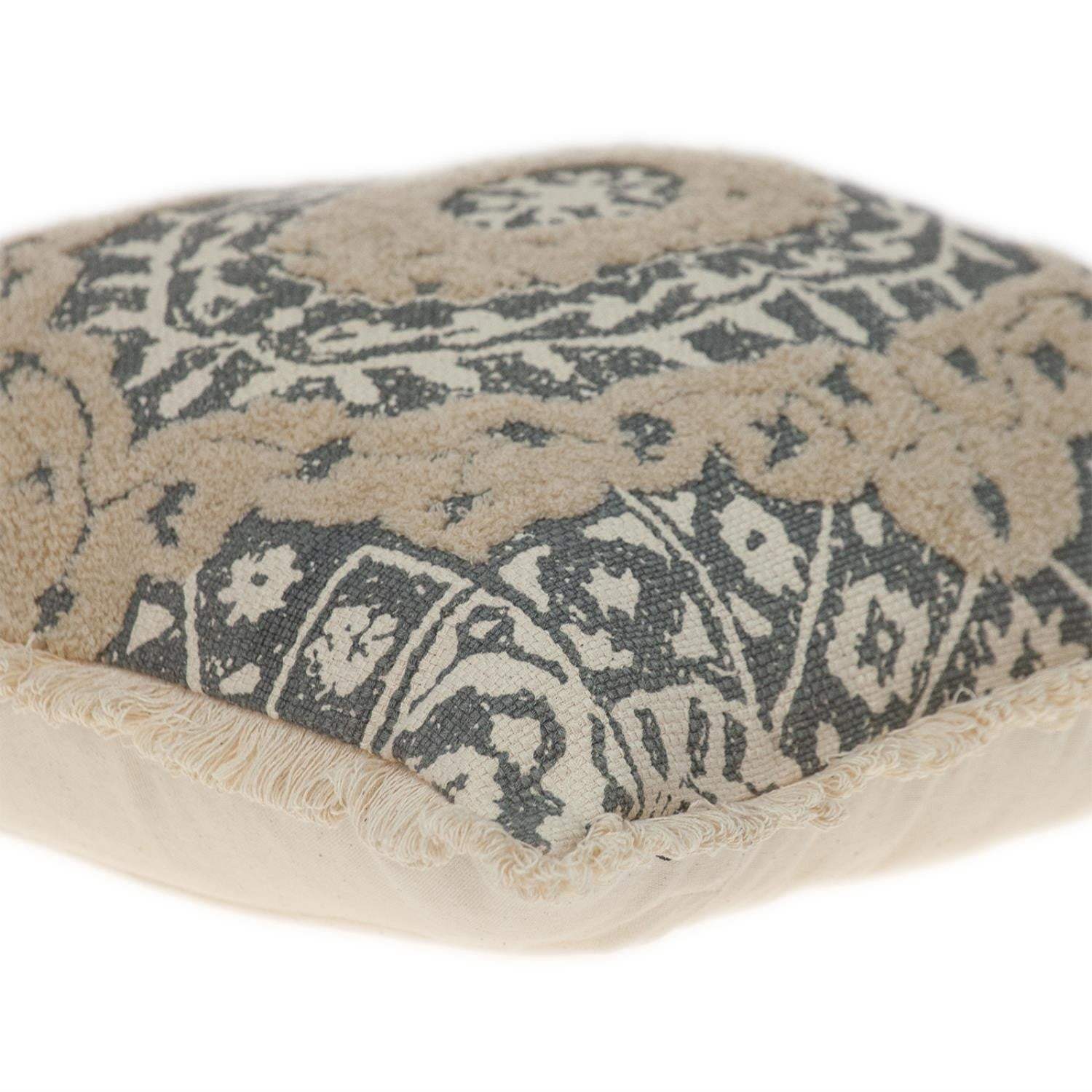 Boho Garland Beige and Gray Decorative Accent Pillow - Image 6